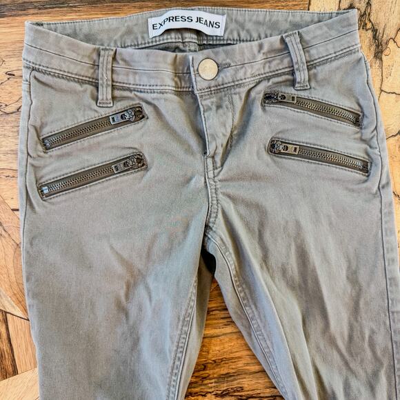 Express Stone Wash Gray Ankle Legging Stella Low Rise Zipper Accents, Women's 00 - Picture 8 of 10